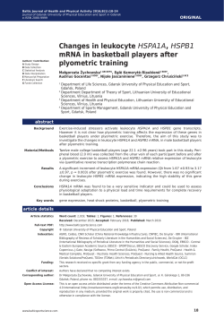 Changes in leukocyte HSPA1A, HSPB1 mRNA in basketball players