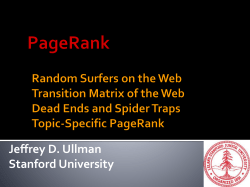 Link Analysis I - PageRank - Sect. 5.1-5.2