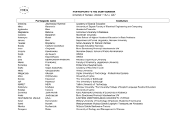 PARTICIPANTS TO THE SUMIT SEMINAR