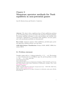 Monotone operator methods for Nash equilibria in non