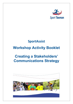 SportAssist Workshop Activity Booklet Creating a