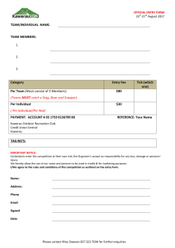 TEAM MEMBERS: Category Entry Fee Tick (which one) Per Team