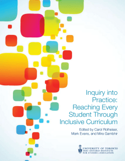 Inquiry into Practice: Reaching Every Student Through Inclusive