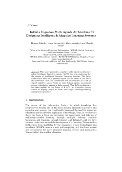 InCA: a Cognitive Multi-Agents Architecture for Designing Intelligent