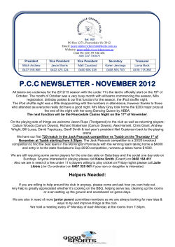 pcc newsletter - november 2012