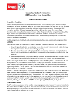 Canada Foundation for Innovation 2017