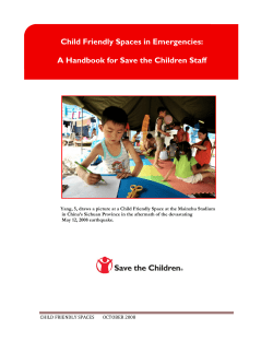 Child Friendly Spaces in Emergencies: A Handbook for
