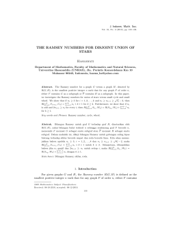 THE RAMSEY NUMBERS FOR DISJOINT UNION OF STARS