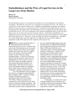 Social Embeddedness and Price Formation in the Large Law Firm