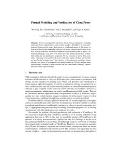 Formal Modeling and Verification of CloudProxy - uclid