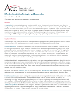 Effective Negotiation Strategies and Preparation