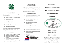 2017 camp brochure - Pasquotank County Cooperative Extension