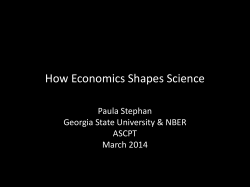 How Economics Shapes Science - sites@gsu