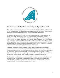 US House Makes the First Move on Extending the Highway Trust Fund