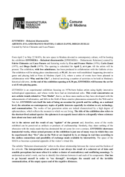 EFFIMERA &ndash; Relazioni disarmoniche ARTISTS: EVA AND FRANCO