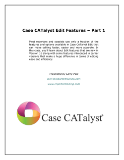 Case CATalyst Edit Features - Part 1