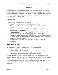 Math 640 &ndash; Games &ndash; Project Proposal Phil