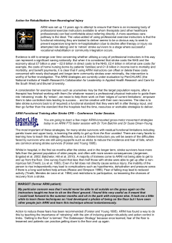 Action for Rehabilitation from NeuroIogical Injury ARNI was set up