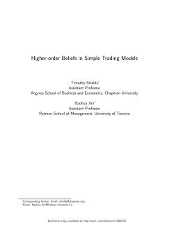 Higher-order Beliefs in Simple Trading Models