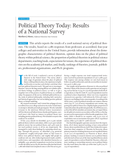 Political Theory Today: Results of a National Survey