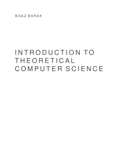 Introduction to Theoretical Computer Science