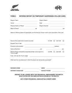 form c referee report on temporary suspension (yellow card)