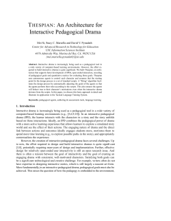 THESPIAN: An Architecture for Interactive Pedagogical Drama