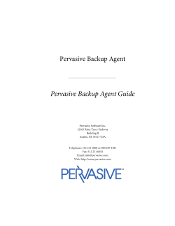 Pervasive Backup Agent Guide