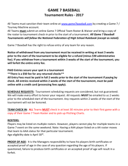Game 7 Tournament Rules