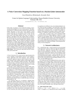 A Voice Conversion Mapping Function based on a Stacked Joint