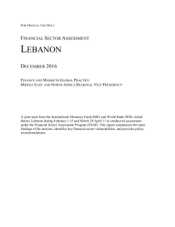 Lebanon - Financial Sector Assessment