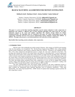 block matching algorithm for motion estimation