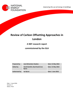 Review of Carbon Offsetting Approaches in London 2016