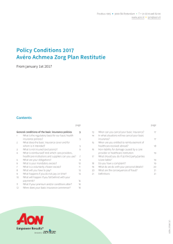 Policy Conditions Basic Healthcare Insurance 2017