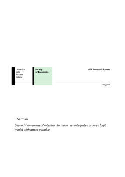 I. Sarman Second-homeowners` intention to move : an