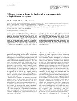 Different temporal bases for body and arm movements in volleyball