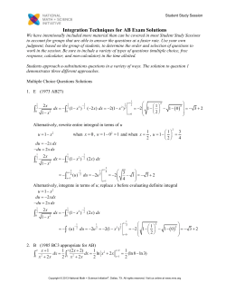 Integration Techniques for AB Exam Solutions