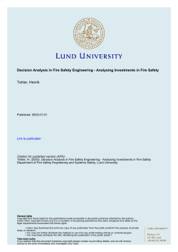 Decision Analysis in Fire Safety Engineering