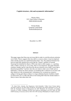 Capital structure, risk and asymmetric information