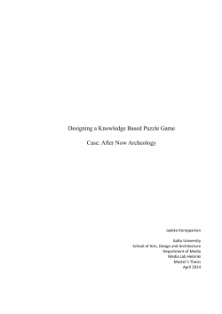 Designing a Knowledge Based Puzzle Game Case: After