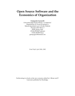 Open Source Software and the Economics of Organization
