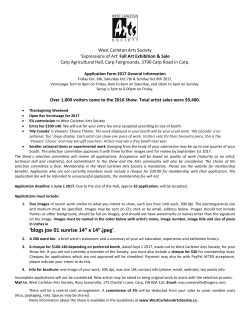 Application Form 2017 - West Carleton Arts Society