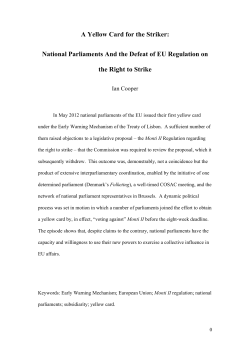 A Yellow Card for the Striker: National Parliaments And