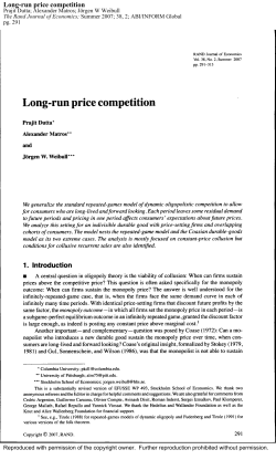 Long-run price competition