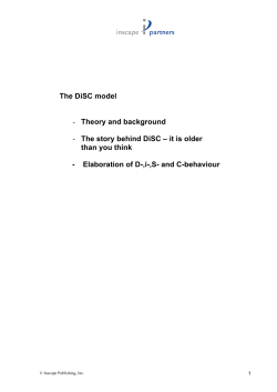 The DiSC model - Theory and background