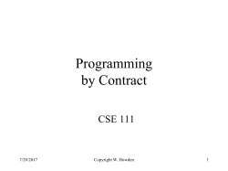 Programming by Contract