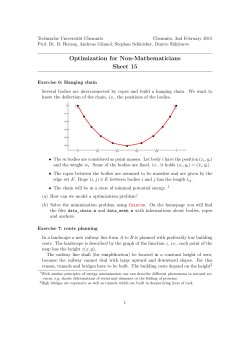 Optimization for Non-Mathematicians Sheet 15