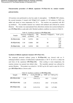 Polymerization procedure of diblock copolymer P1-P2(m