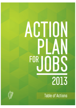 Action Plan for Jobs 2013 Table of Actions