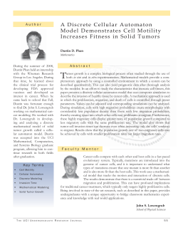 A Discrete Cellular Automaton Model Demonstrates - UROP